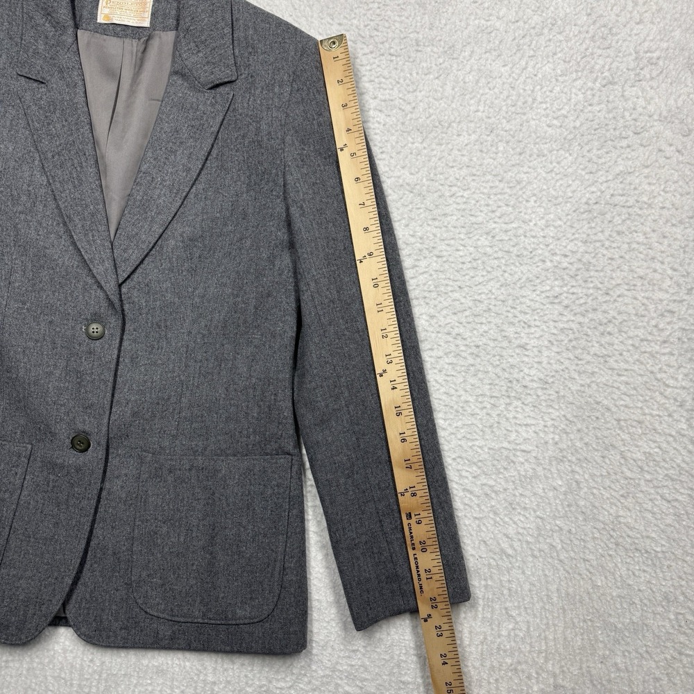 (FLAWS) Vintage Pendleton 100% Virgin Wool 2-Piece Skirt Blazer Suit Set Size XS - Picture 7 of 16